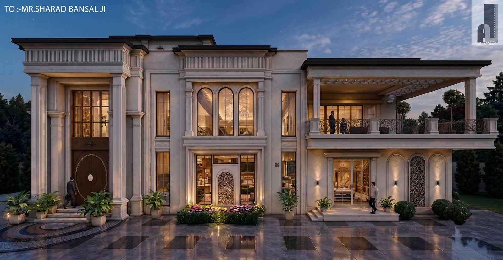 Luxury villa exterior for Mr. Sharad Bansal